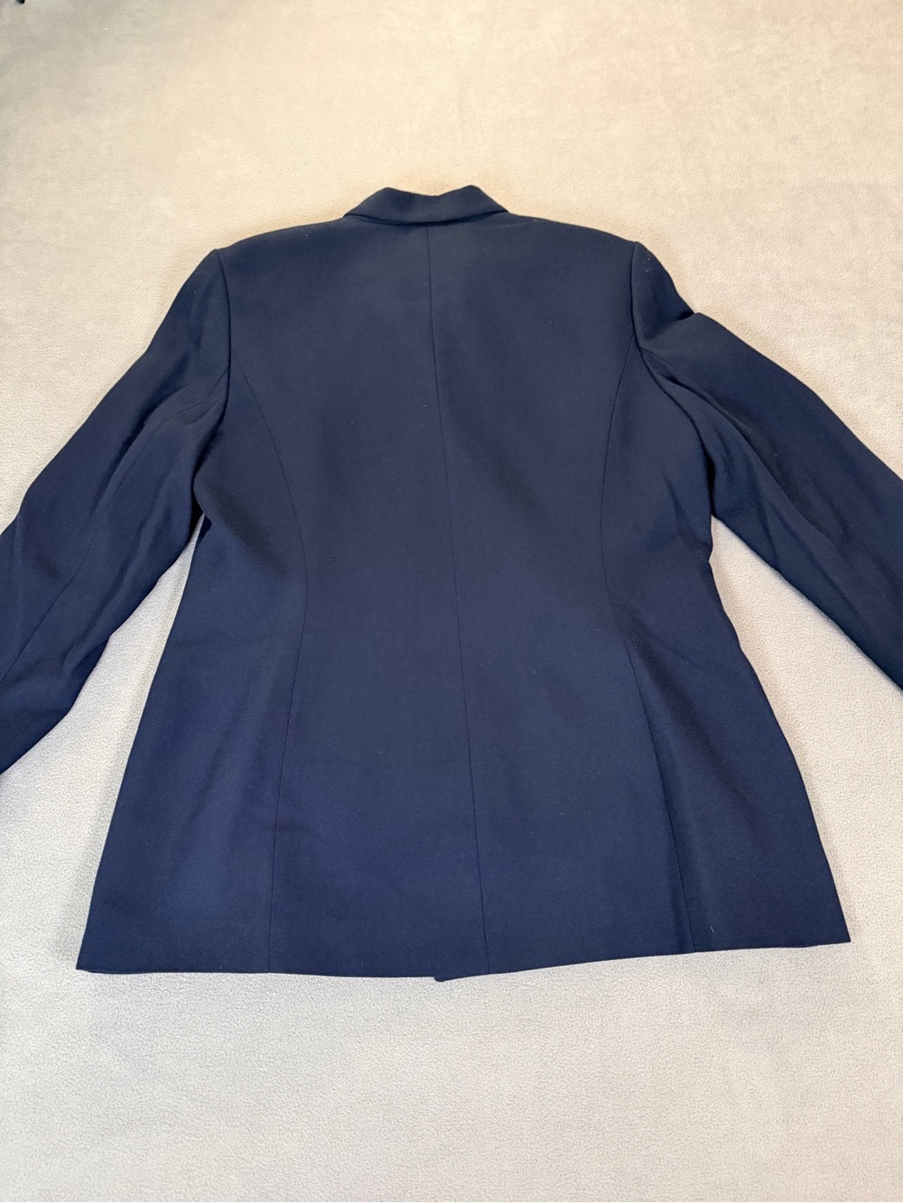 Kasper Women’s Navy Double Breasted Suit Jacket/ Blazer-Metal Side Hook -Size 14 - Picture 7 of 7